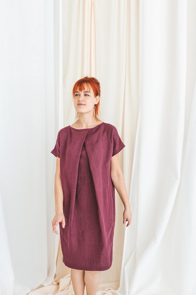 Linen dress pattern, AURUM LILY, Midi Kimono for women, pdf Sewing, All Sizes set XS-6XL, diy sewing, projector file pattern, summer dress image 18