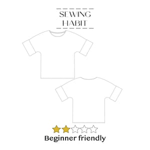 PRINTED PAPER sewing pattern, blouse with cuffs, Petunia top for women, shift top, easy sewing pattern, linen cotton, Sewing Habit image 3