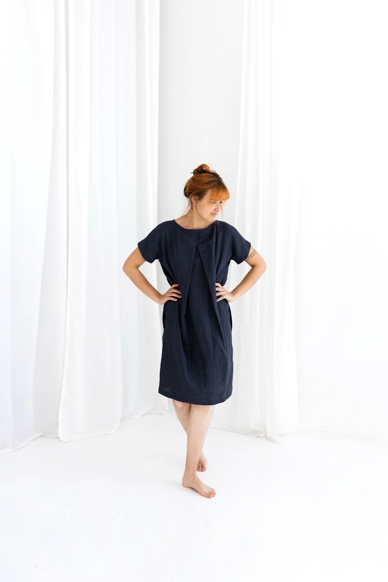 Linen dress pattern, AURUM LILY, Midi Kimono for women, pdf Sewing, All Sizes set XS-6XL, diy sewing, projector file pattern, summer dress image 15