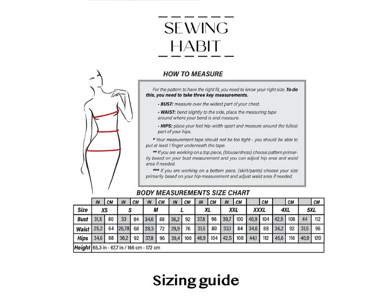PRINTED PAPER sewing pattern, blouse with cuffs, Petunia top for women, shift top, easy sewing pattern, linen cotton, Sewing Habit image 5