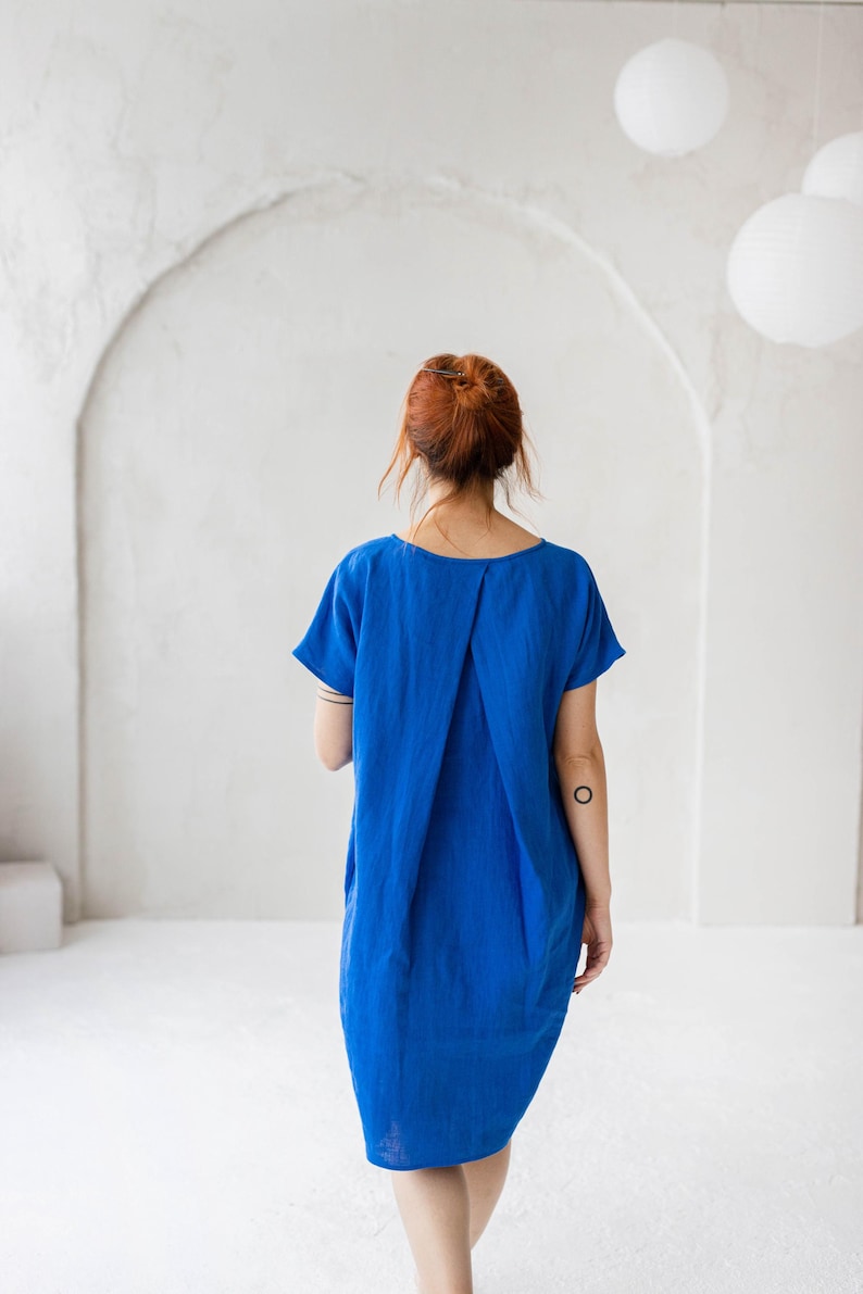 Linen dress pattern, AURUM LILY, Midi Kimono for women, pdf Sewing, All Sizes set XS-6XL, diy sewing, projector file pattern, summer dress image 16