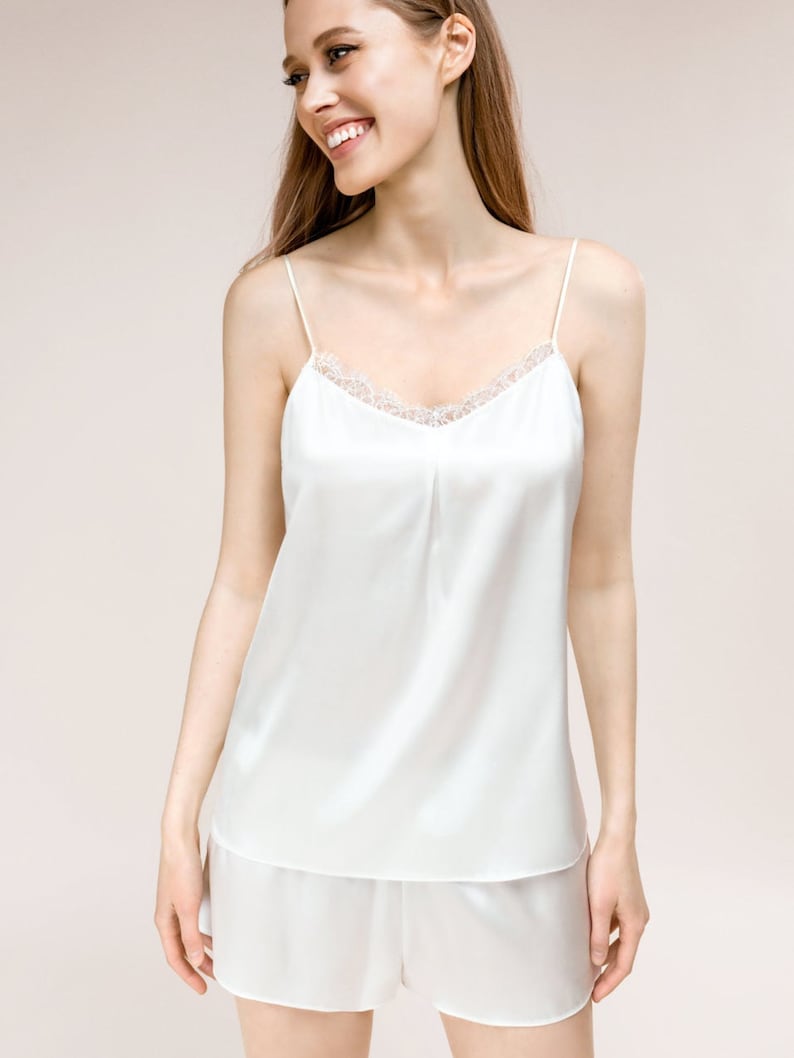 Luxury Bridal Silk Shorts PEARL WHITE image 3