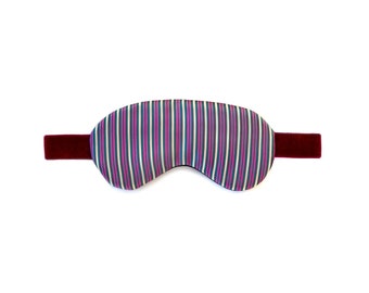 PINK STRIPES Sleeping Mask / christmas gift idea for her / nightwear / silk mask / blindfold / eye wear