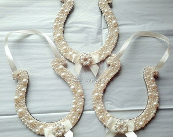 Double sided Wedding Horseshoe Lucky horseshoe Pearl wedding horseshoe Gift for Bride Gift for couple Wedding gift