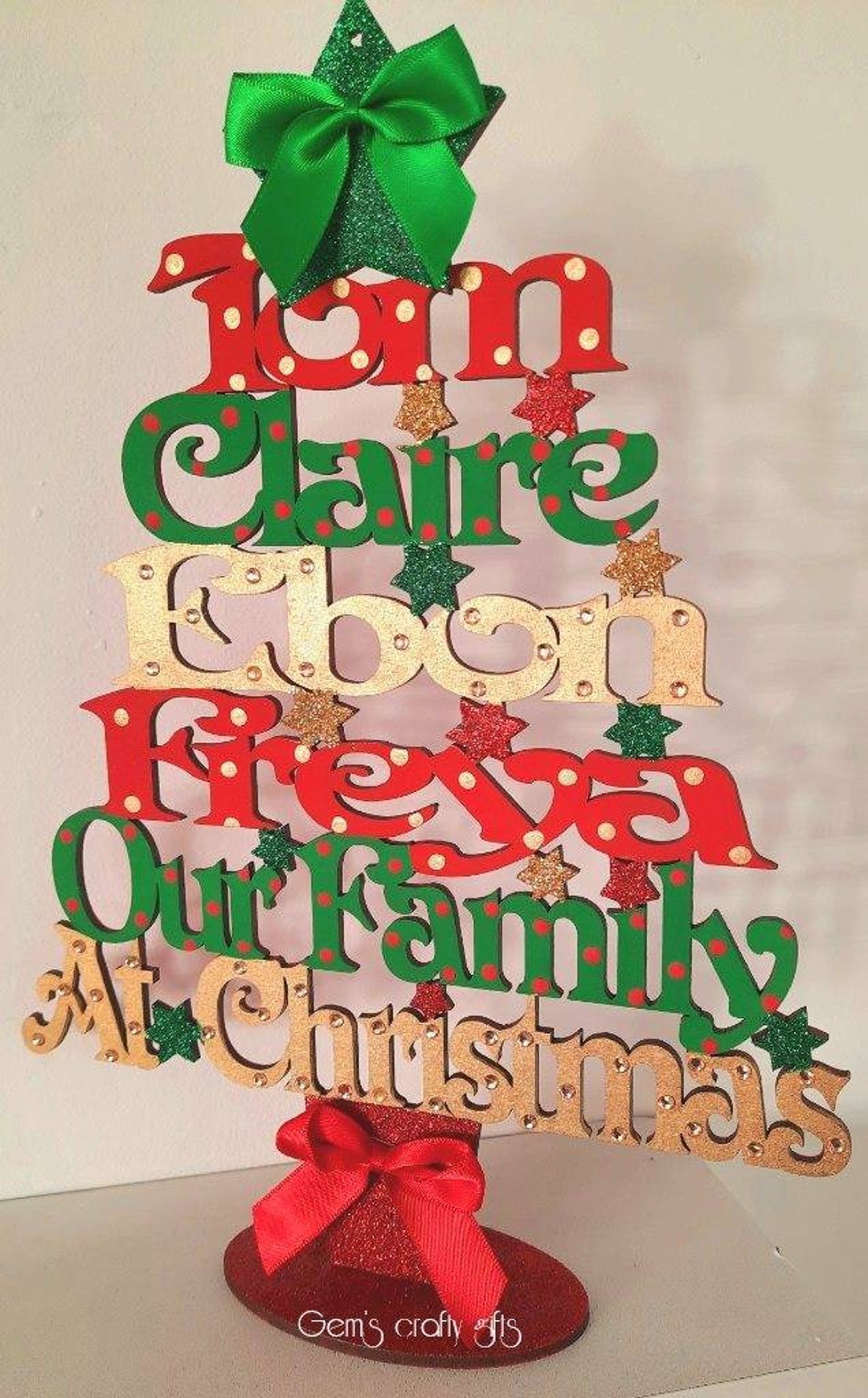 Personalised Christmas Tree Names Christmas Tree Christmas Etsy