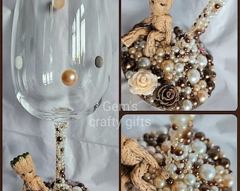 Baby Groot wine glass, Groot glass, Guardians of the galaxy, Groot gift, Baby Groot gift, I am groot, Gift idea, Groot