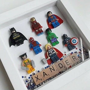 Superhero scrabble frame, Scrabble frame, Dad gift, Gift for dad, Gift for grandad, Superhero gift