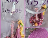 Rapunzel Wine Glass, Rapunzel Gift, Rapunzel Glass, Character Wine