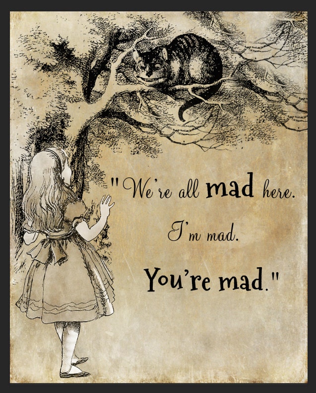 Alice Katze Zitat Alice im Wunderland Zitat Wir Etsy