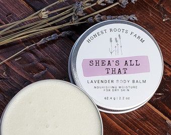 Lavender Body Butter - Lavender Lotion Bar for Dry or Cracked Hands, Feet, or Body - Hand Salve