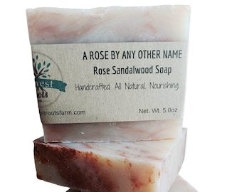 Rose Sandalwood Soap - Handmade Soap - Homemade Soap -All Natural Soap - Essential Oil Soap - 4.5 oz Bar Soap - Gift for Her