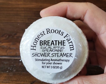 Breathe Shower Steamers with Spearmint and Eucalyptus Essential Oils for Aromatherapy