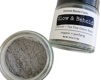 Charcoal Mask - Activated Charcoal Mask - Organic Face Mask - Natural Clay Mask - Facial Skincare Mask - 4 oz - Vegan - Detox Mask