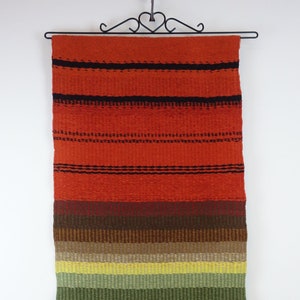 Vintage &quot;Rana&quot; Hand-Loomed Wool Wall Hanging| Swedish Weaving| Rustic Scandinavian Fiber Art
