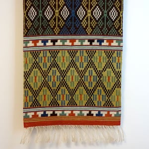 Bieżnik Rosepath Old Swedish Wool Tkactwo | Ręcznie tkane włókna artystyczne | Rękodzieło z lat 40. XX wieku