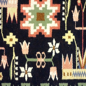 Bieżnik flamandzki z wełny tkanej | Dekoracja ścienna tkana ręcznie | Rękodzieło retro z lat 60.