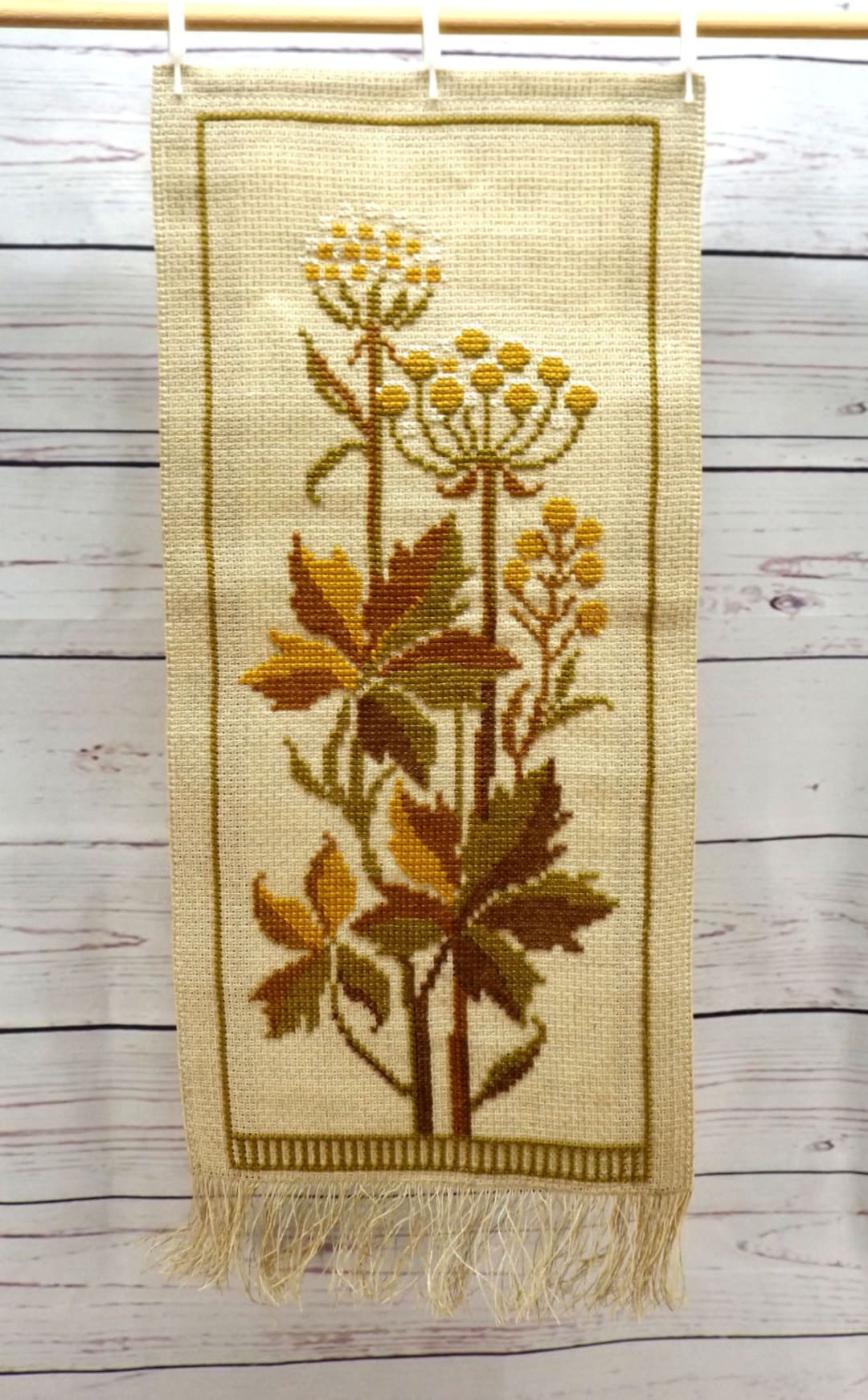 Cross Stitch Wall Hanging Embroidery Textile Home Decor Etsy
