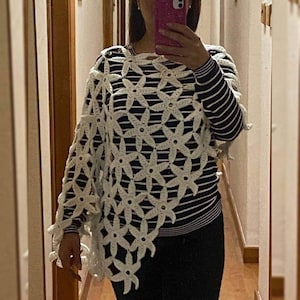 Crochet WEDDING Shawl Cape Pattern pdf - BRIDAL Winter WRAP - Shoulder Cover Accessory
