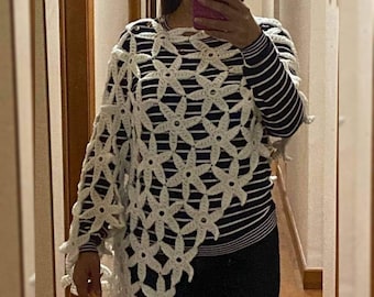 Crochet WEDDING Shawl Cape Pattern pdf - BRIDAL Winter WRAP - Shoulder Cover Accessory