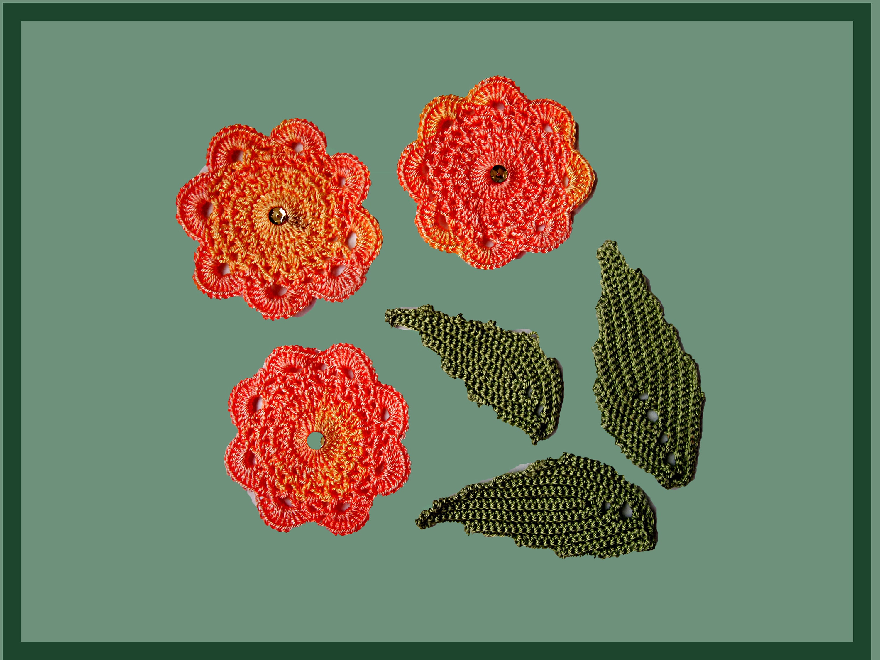 Crochet flower leaf motif patterndetailed tutorialcrochet Etsy