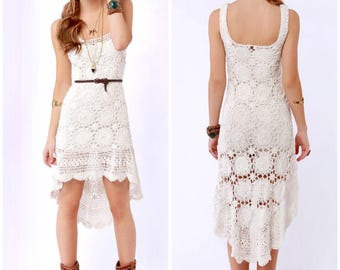 Patrón de vestido maxi de verano a crochet PDF digital - Vestido de abuela cuadrado de festival boho - Patrón de vestido de fiesta para mujer