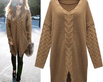 Cozy Oversized Knit Sweater Pattern - Women’s Chunky Cable Knit Pullover - DIY Knitting Pattern for Beginners
