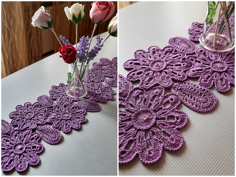TUTORIAL Crochet TABLE Runner CENTERPIECE Pattern Gift for Etsy