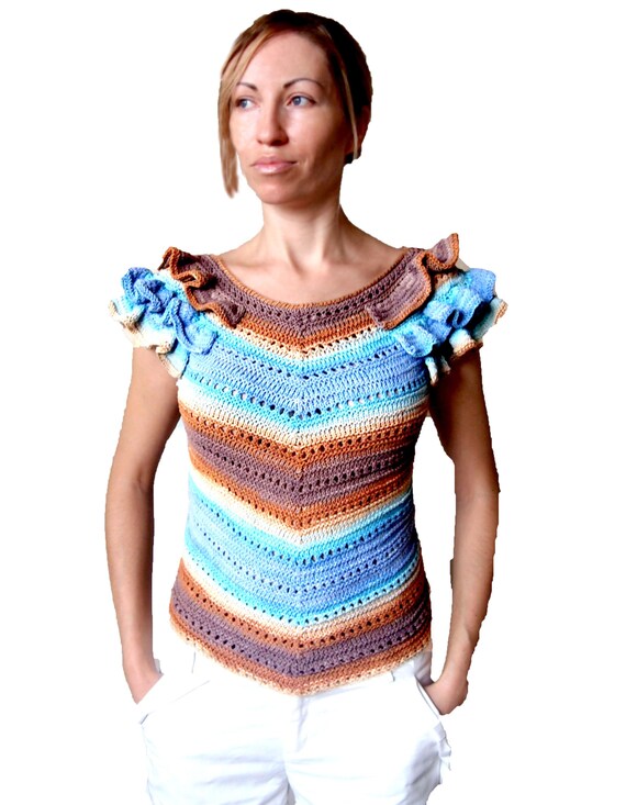 Knit top patterndetailed tutorialknit lace boatneck loose Etsy