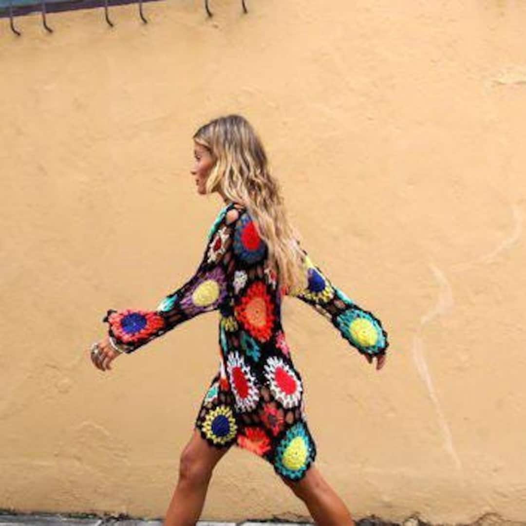 かぎ針編みのカバーアップ ボヘミアン ローブ パターン - おばあちゃん  