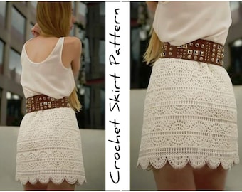 Easy Crochet Summer MINI Lace SKIRT PATTERN pdf - 70s Beach Sexy Skirt for Women - Digital Customizable pattern