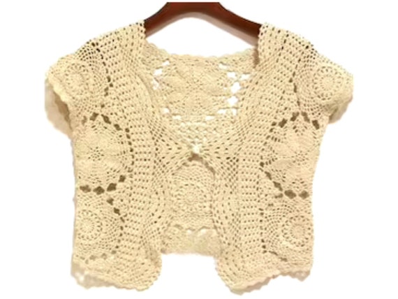 Easy Crochet Vest Pattern Pdf Wedding Bolero Digital Cropped