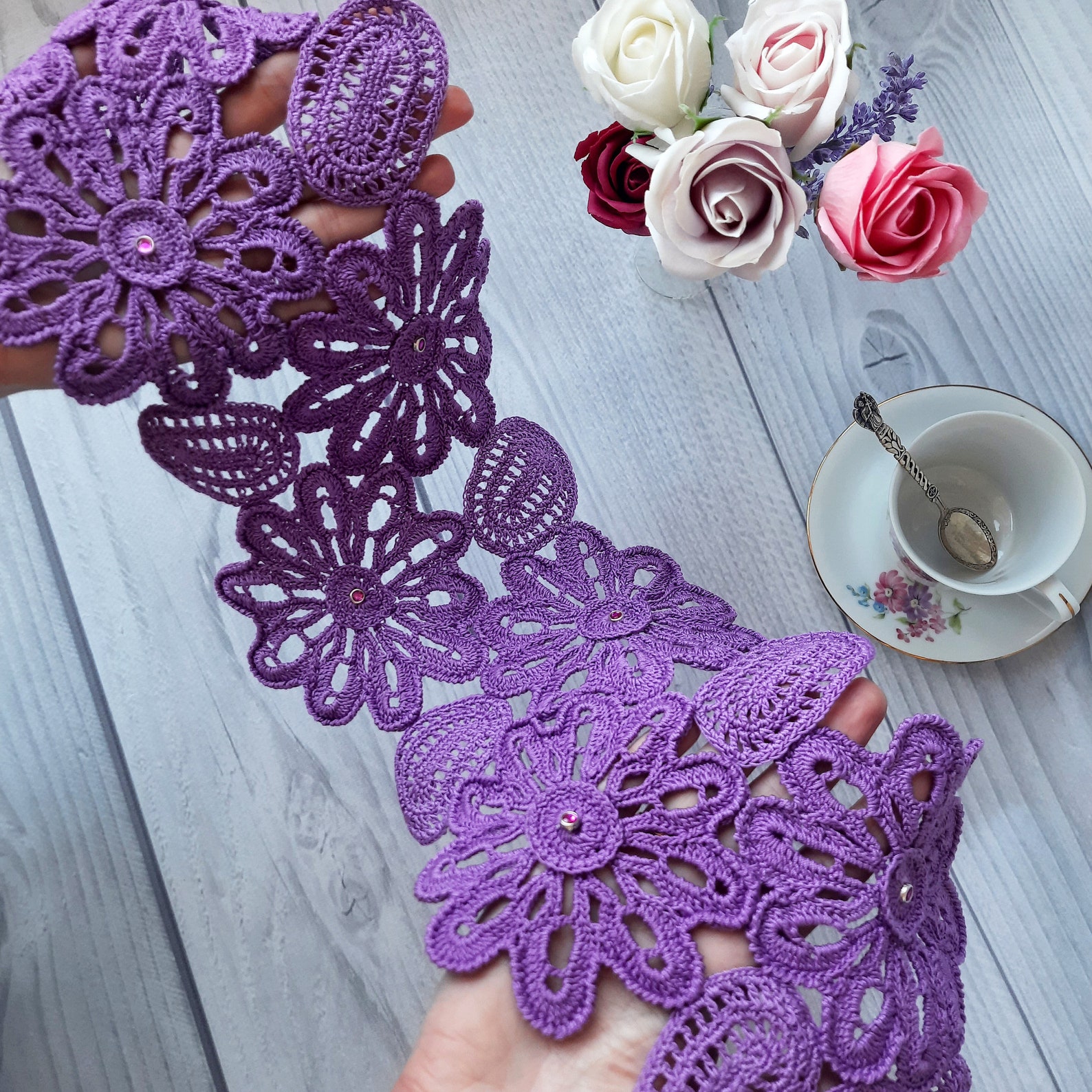 TUTORIAL Crochet TABLE Runner CENTERPIECE Pattern Gift for Etsy