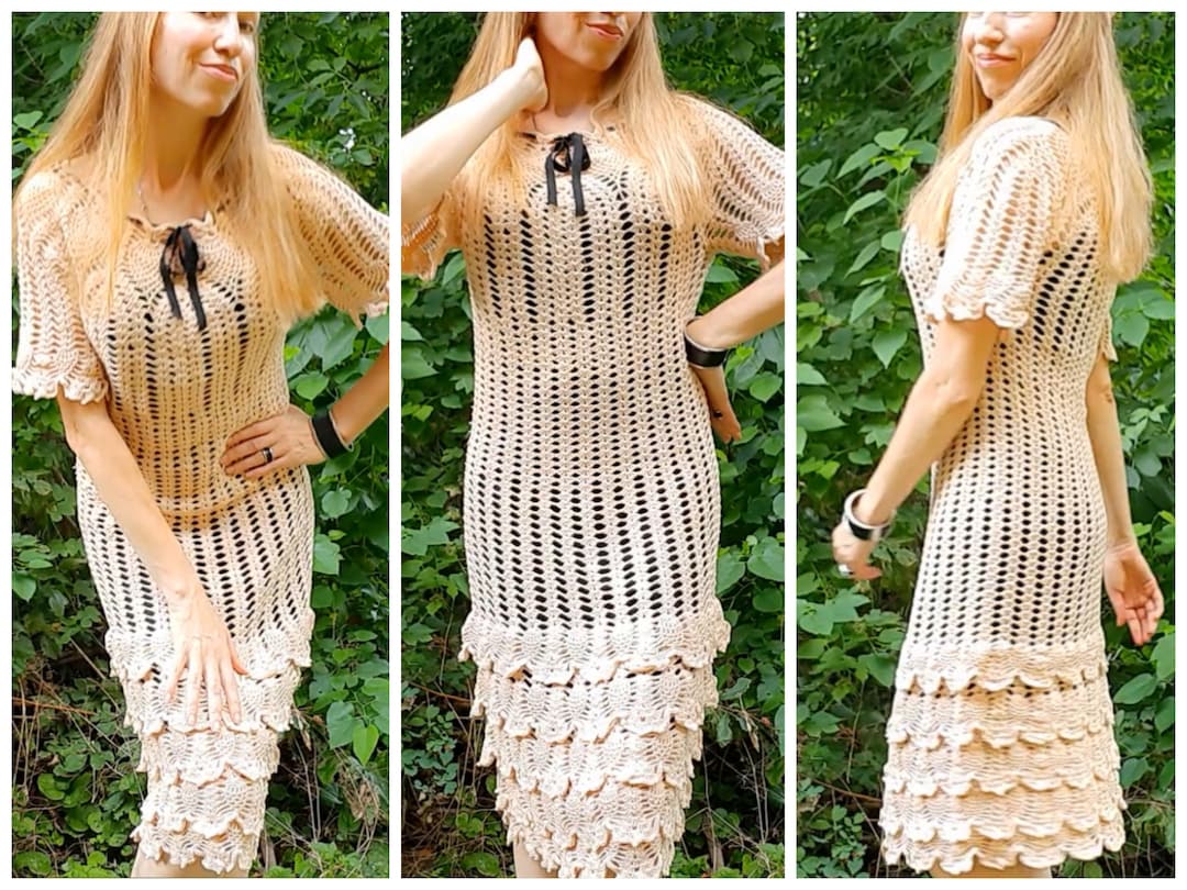 CROCHET Lace WEDDING Bridal DRESS Pattern Pdf Summer Midi Etsy