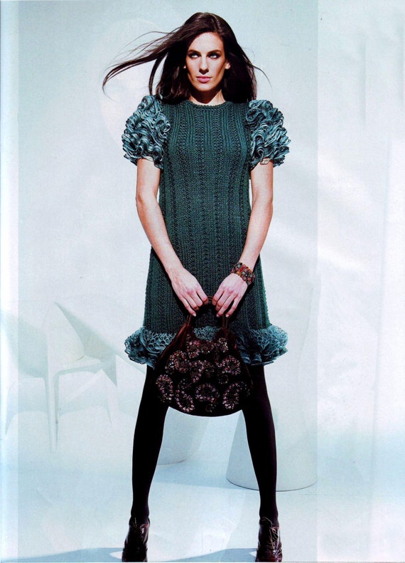 ruffle sleeve knitting dress Ruffle Dress SWEDISH