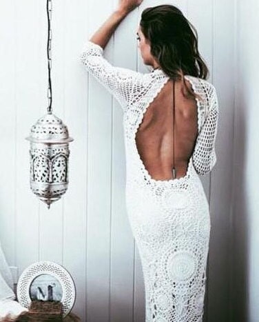 CROCHET Open Back MAXI Dress PATTERN Pdf for Women Boho Summer See Through Dress With Long Sleeve Beach Cover up Digital Etsy