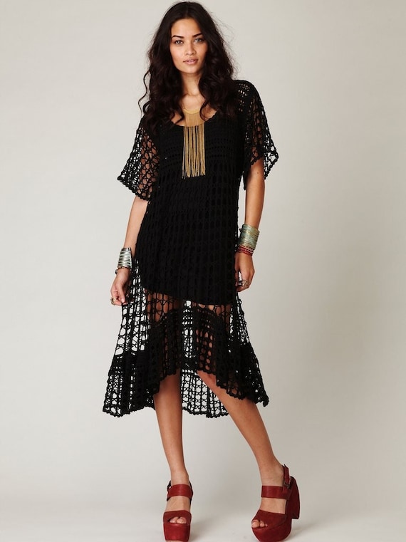 CROCHET Oversized Maxi BOHO Dress Pattern Pdf - HOLIDAY Bohemian Plus Size  - Vintage Summer Dress for Women - Etsy