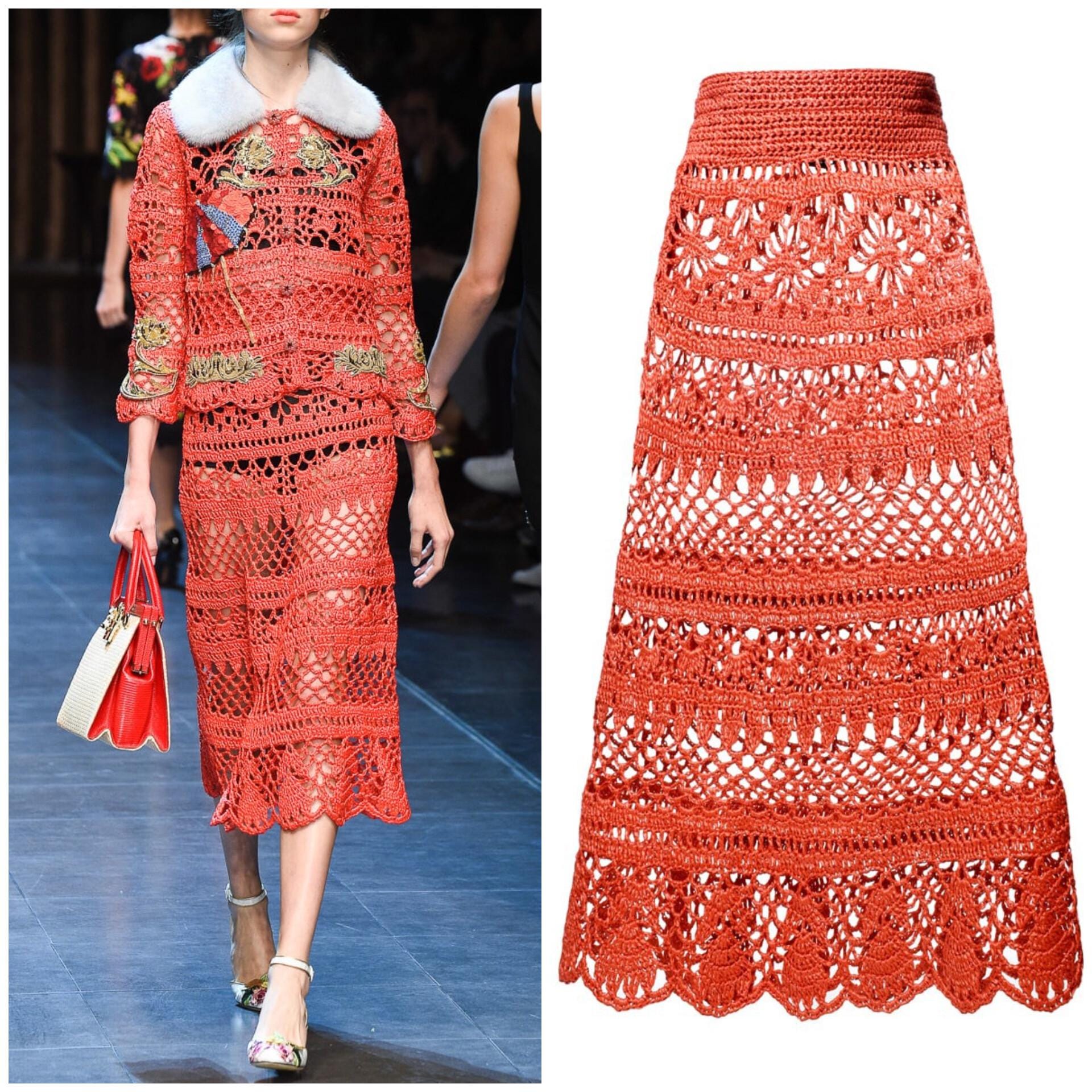 EASY Crochet Skirt PDF Digital PATTERN - Hippie Maxi Boho Lace Skirt - Long, Low Rise Style - Plus Sizes -Charts, Detailed Tutorial