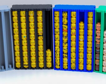 Brick mini head organizer x2 holds up to 100 heads each. For Storage. AFOL