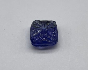 Natural Tanzanite Leaf Carving, Deep Blue Gemstone (7.32 ct)