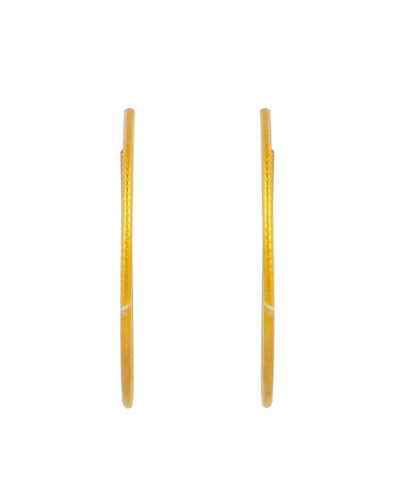 Gold plated 925 sterling silver plain wire bali ,plain silver bali earrings,big bali earrings,gold plated bali hoops,light weight hoops image 2