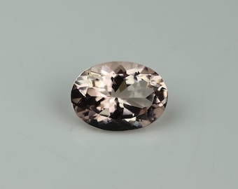 Natural Peach Pink Oval Morganite Gemstone, 5.5 ct