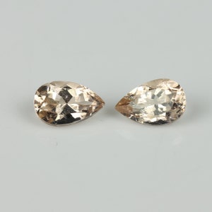 Natural Morganite,peach colour morganite,pear cut morganite,loose morganite,morganite pair