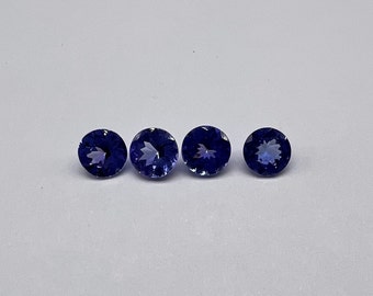 Natural Tanzanite Round Cut, Loose Gemstones (5mm, 4pcs)