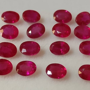 loose Ruby ovals ,4.2X3.2mm(average),natural red ruby,ruby ovals