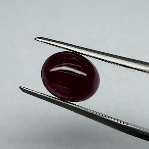 Natural Oval Ruby Cabochon, Deep Red Gemstone for Ring, 4.22ct Certified Ruby