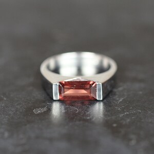 Natural garnet ring,white gold plated silver ring,925 sterling silver and garnet ring