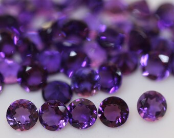 6 mm Natürlicher runder Amethyst facettiert AAA Qualität-Hochwertige Edelsteine,6 mm Amethyst