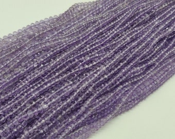 Facettierte Natürliche Amethyst Perlen, 15 Zoll Strang