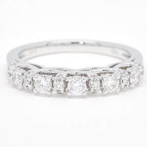 Alliance en diamant naturel, 5 diamants en or blanc 18 carats, alliance en diamant minimaliste, alliance, bague en diamant pour femme, bague de cocktail