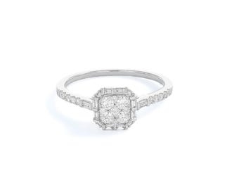 Natural Diamond Ring,18KT Gold Art Deco Bridal Ring, Diamond Statement Ring, Exclusive Women's Diamond Ring, Diamond Statement Ring
